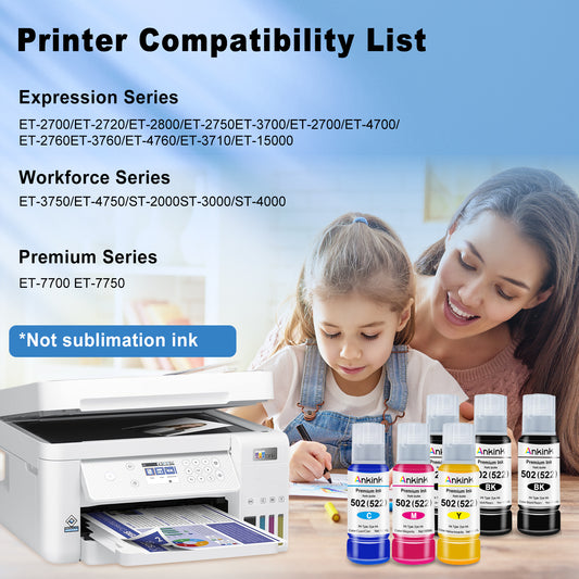 ANKINK T502 Ink Refill Bottles Replacement for 502 Refill Ink Bottle,6 PACK