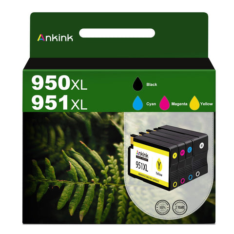 ANKINK compatible HP 950 951 XL Black Color Combo Ink Cartridges, 4 PACK