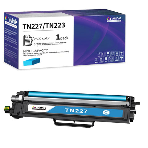 ANKINK compatible Brother TN223 227 223 Cyan Toner Cartridge, 1 PACK