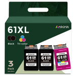ANKINK 61XL Ink Cartridge Black Color Combo Pack Replacement for HP Ink 61 HP61 XL HP61XL for Envy 4500 5530 4502 5535 5534 OfficeJet 4630 4635 DeskJet 2540 1000 1010 1055 1510 3050 3510 Printer