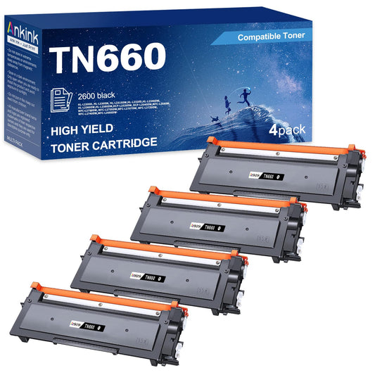 ANKINK Compatible Toner Cartridge Replacement for Brother TN660 (4 pack)
