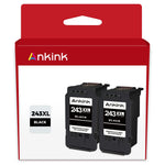 2X Capacity PG-243XL Black Ink Cartridges 2 Pack Replacement for Canon 243 PG243 245XL Fit for Cannon Pixma TR4520 MG2522 TS3322 TR4522 TS3122 MX490 MX492 MG2922 MG2520 Printers 244 244xl 245 XL