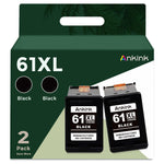 ANKINK 61XL Black Ink Cartridge Replacement for HP Ink 61 XL HP61 HP61XL for HP Envy 4500 5530 4502 4501 5535 5534 OfficeJet 4630 4635 DeskJet 2540 1000 1010 1055 1510 3050 3510 3512 Printer (2 Pack)