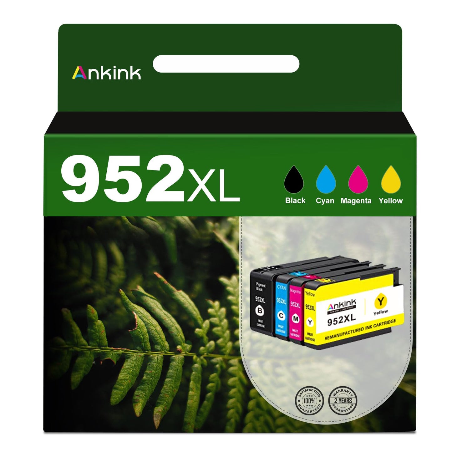 ANKINK Compatible HP 952XL Black Color Combo Pack Ink Cartridges 4 PACK
