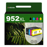 Upgraded Chip 952XL Ink Cartridges Combo Pack Replacement for HP 952 XL HP952XL HP952 Black Color for OfficeJet Pro 8710 7740 8720 8702 8210 7720 8715 8730 8740 8216 8725 8700 8200 Printer (4 Pack)