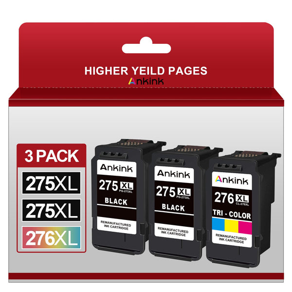 ANKINK compatible Canon PG-275 CL-276 XL Black Color Combo Ink