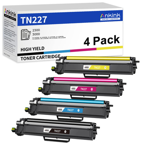 ANKINK High Yield TN-227BK/C/M/Y Toner Cartridge Replacement for Brother TN227 TN223 TN-227 223 223BK for HL-L3210CW L3230CDW L3270CDW MFC-L3770CDW L3750CDW L3710CW (Black Cyan Magenta Yellow 4 Pack)