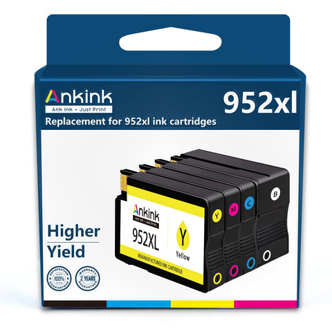 Upgraded, 952XL Ink Cartridges Combo Pack Replacement for HP 952 XL Black Color HP952XL HP952 for OfficeJet Pro 7740 8710 8720 8210 8715 8740 8702 8730 7720 Printer (Black Cyan Magenta Yellow 4-Pack)
