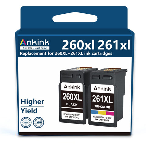 ANKINK Higher Yield PG-260XL and CL-261XL Replacement for Canon 260 and 261 Ink Cartridges for Canon TS5300 TS5320 TS6400 TS6420 TS6420a TR7020 TR7020a TR7022 All-in-One Wireless Printer