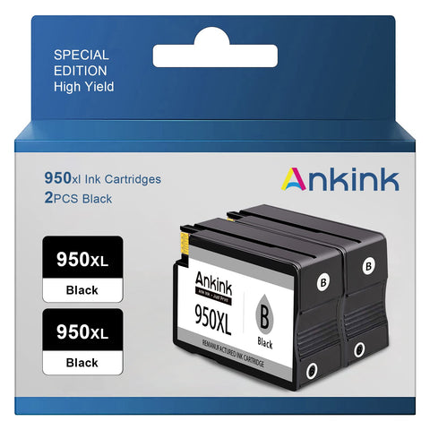 950XL 950 XL Black Ink Cartridge Compatible for HP 950 HP950 XL HP950XL Black Replacement for HP OfficeJet Pro 8600 8610 8620 8100 8625 8630 8660 8615 276DW 251DW Printer Ink (2 Pack high-yield Black)