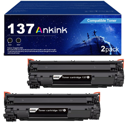 ANKINK compatible Canon CRG 137 Black Toner Cartridges, 2 PACK