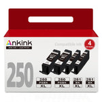 ANKINK compatible Canon PGI 250XL CLI 251XL Black Combo Ink Cartridges, 4 PACK