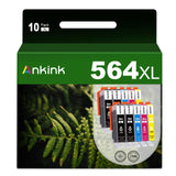 Ankink Remanufactured 564 Ink Cartridges 564XL Combo Pack for HP Printer DeskJet 3500 OfficeJet 4620 PhotoSmart 5510 5520 6510 6520 7510 7520 B8550 C6300 D5400 D7560 (Black Cyan Magenta Yellow, 10PK)