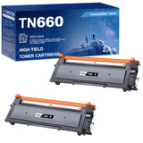 High Yield TN660 TN630 Black Toner Cartridge Replacement for Brother TN-660 630 to Use with MFC-L2700DW L2720DW L2740DW HL-L2300D L2320D L2360DW L2380DW DCP-L2540DW Laserjet Printer（2 Pack）