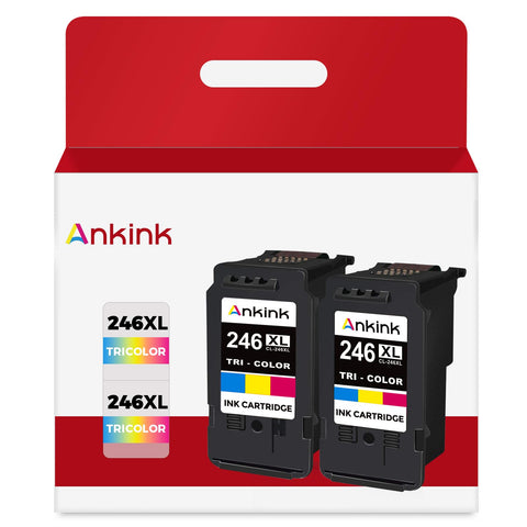 ANKINK compatible Canon  CL-246 XL Tricolor Ink Cartridges 2 PACK