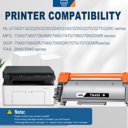 ANKINK Compatible Brother TN-450 TN-420 TN450 TN420 High Yield Black Toner Cartridge 2 PACK