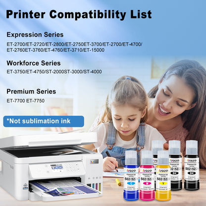 ANKINK T502 Ink Refill Bottles Replacement for 502 Refill Ink Bottle，6 PACK