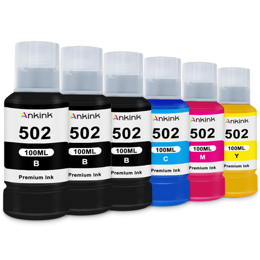 ANKINK T502 Ink Refill Bottles Replacement for 502 Refill Ink Bottle，6 PACK