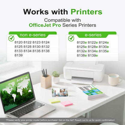 ANKINK Compatible HP 923XL 923e Black Color Combo Pack Ink Cartridges 4 PACK