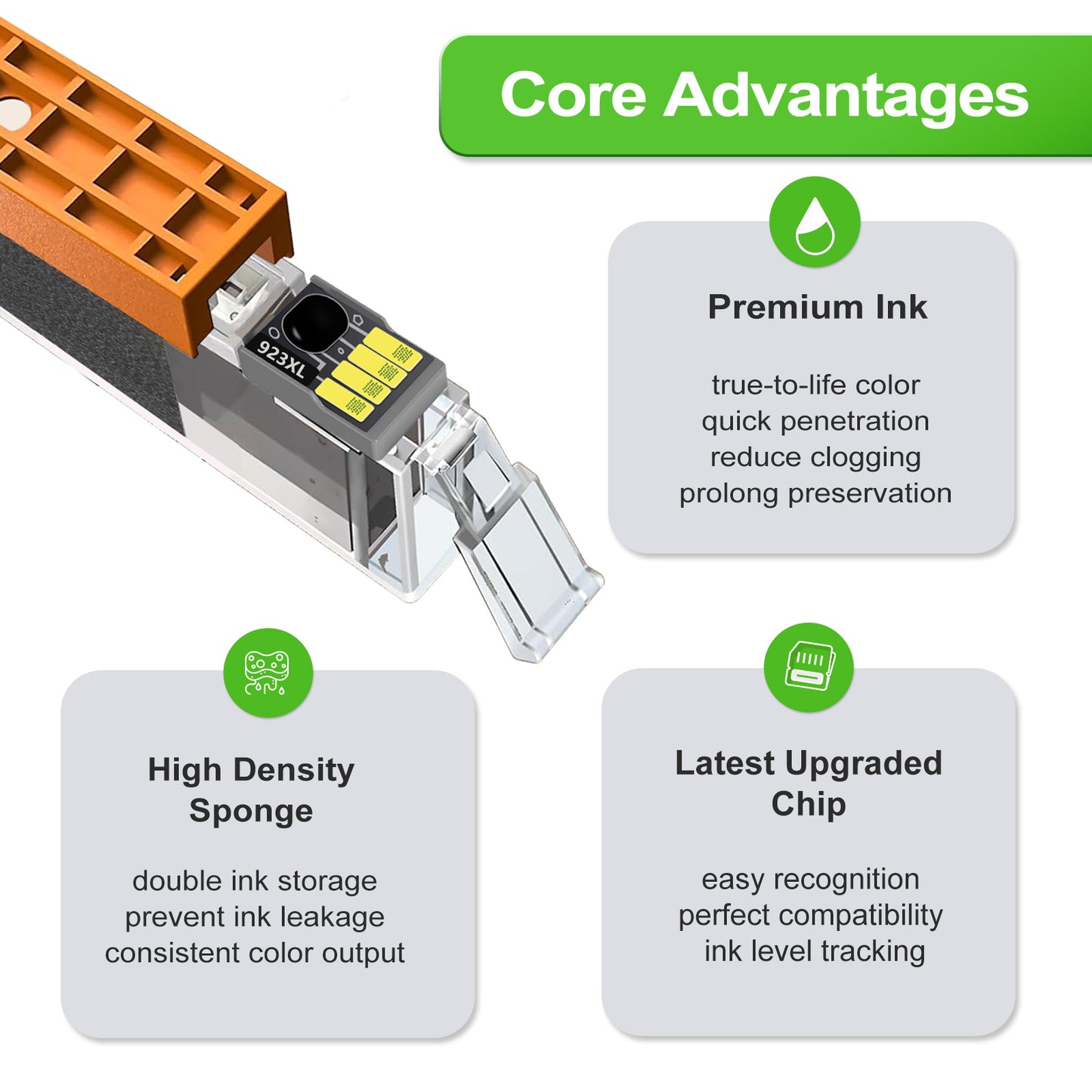 ANKINK Compatible HP 923XL 923e Black Color Combo Pack Ink Cartridges 4 PACK