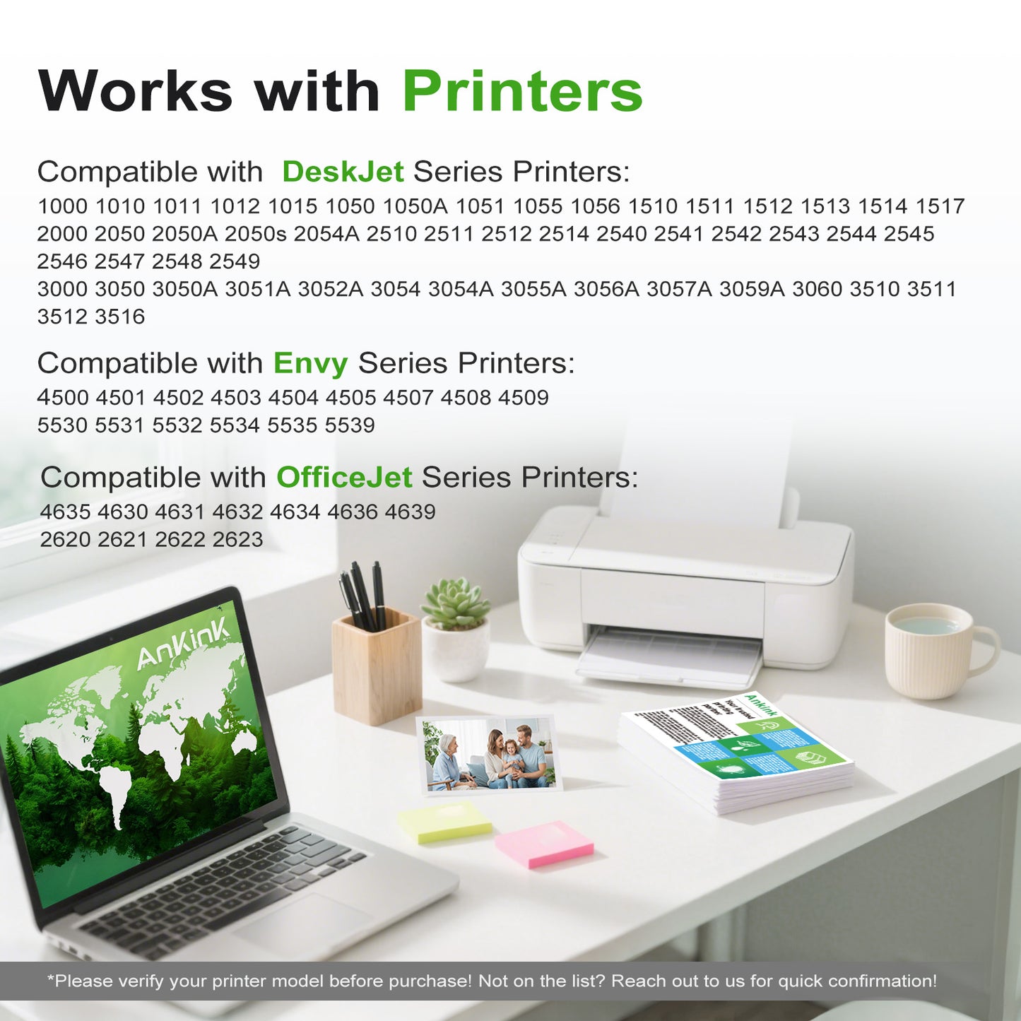 ANKINK Compatible HP 61XL Black Ink Cartridges 2 PACK