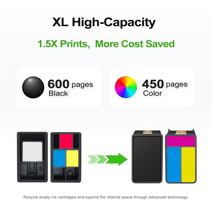 ANKINK Compatible HP 62XL Black Ink Cartridges 2 PACK