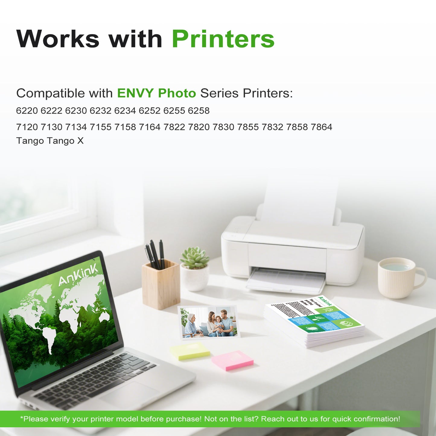 ANKINK Compatible HP 64XL Color Ink Cartridges 2 PACK