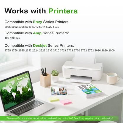 ANKINK Compatible HP 65XL Black Combo Pack Ink Cartridges 2 PACK