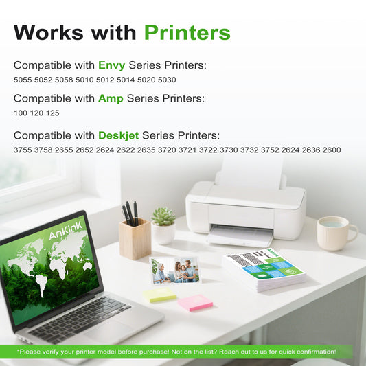 ANKINK Compatible HP 65XL Black Color Combo Pack Ink Cartridges 3 PACK