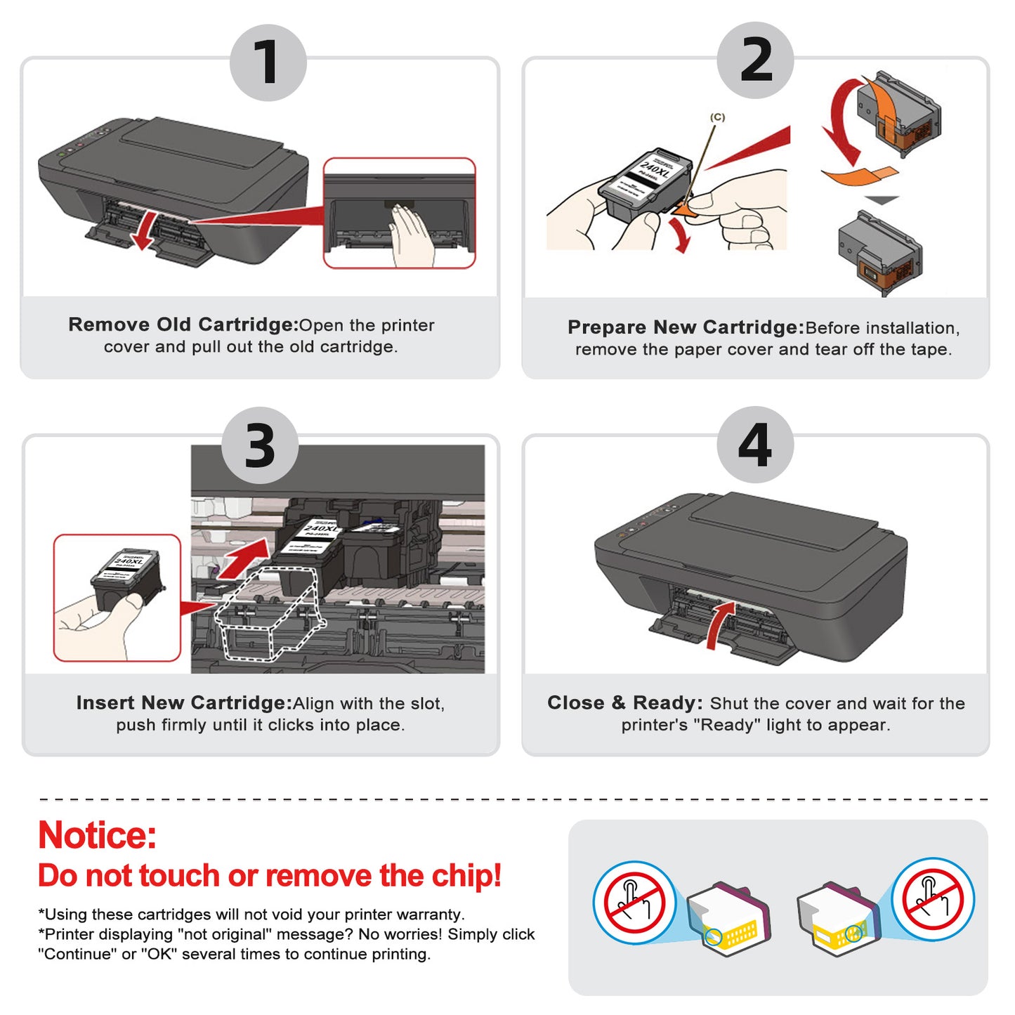 ANKINK 240 Black Ink Cartridges Replacement for Canon 240 240XL PG-240 XL Ink Cartridge,2-Pack