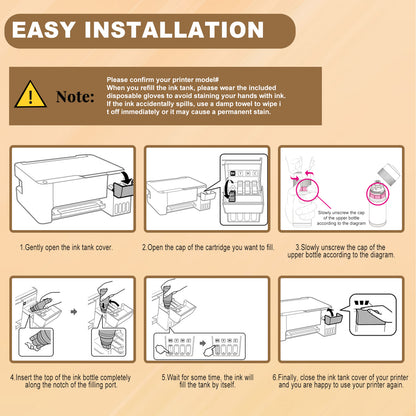 ANKINK T522 Ink Refill Bottles Replacement for 522 Refill Ink Bottle，6 PACK