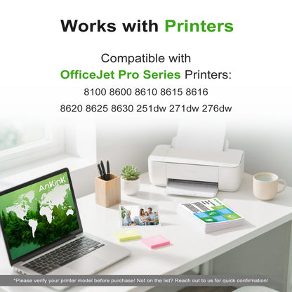 ANKINK Compatible HP 950XL 951XL Black Color Combo Pack Ink Cartridges 4 PACK