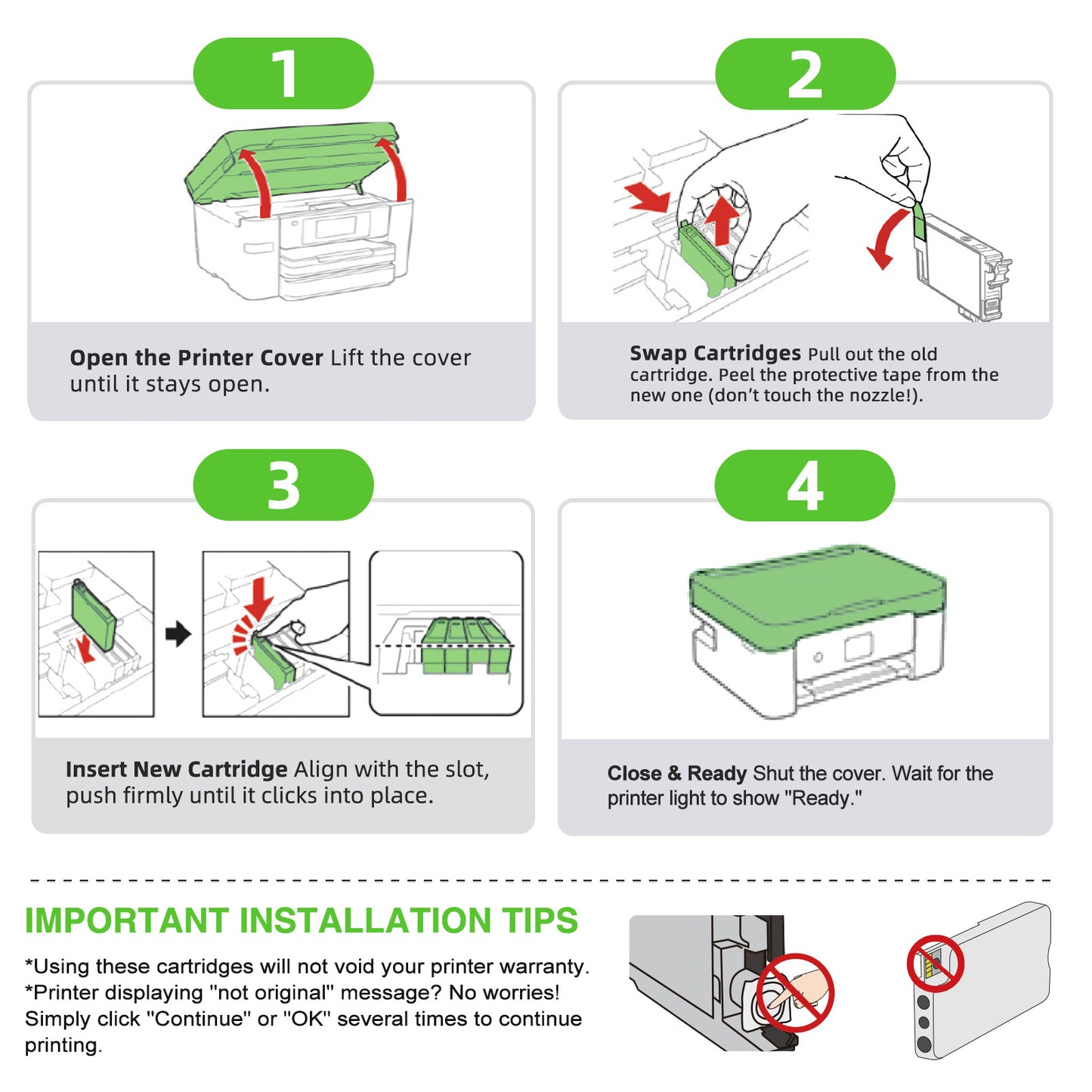 ANKINK Compatible HP 950XL 951XL Black Color Combo Pack Ink Cartridges 4 PACK