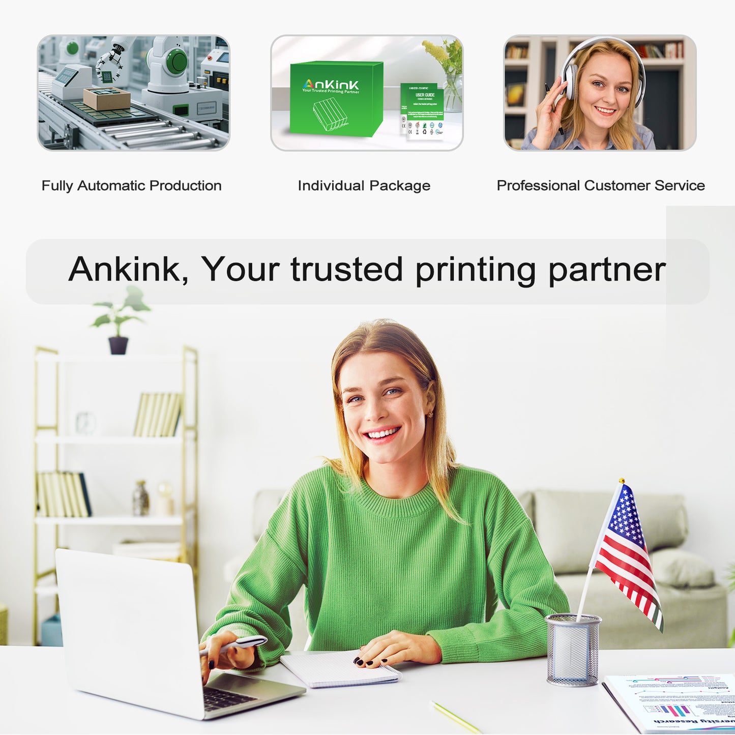 ANKINK Compatible HP 950XL 951XL Black Color Combo Pack Ink Cartridges 4 PACK