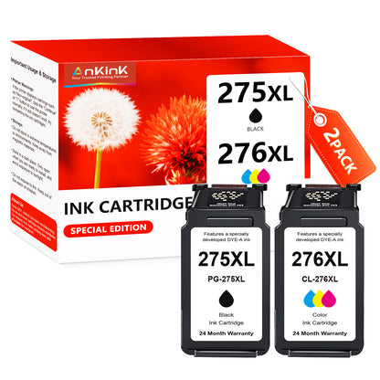ANKINK Compatible Canon 275XL 276XL Black Color Combo Pack Ink Cartridges 2 PACK