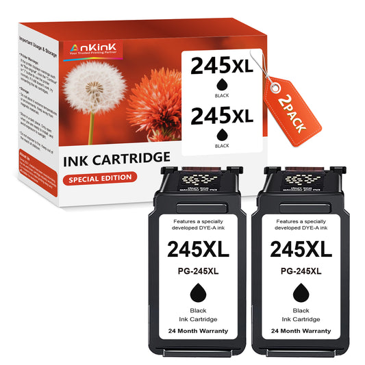 ANKINK Compatible Canon 245XL Black Combo Pack Ink Cartridges 2 PACK