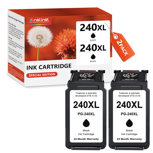 ANKINK 240 Black Ink Cartridges Replacement for Canon 240 240XL PG-240 XL Ink Cartridge,2-Pack