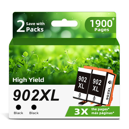 ANKINK Remanufactured HP 902XL 902 XL Black Combo Pack Ink Cartridges 2 PACK