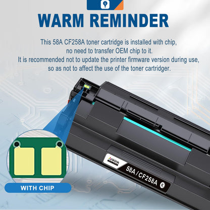 (with Chip) ANKINK COMPATIBLE HP 58A BLACK TONER CARTRIDGE 2 PACK