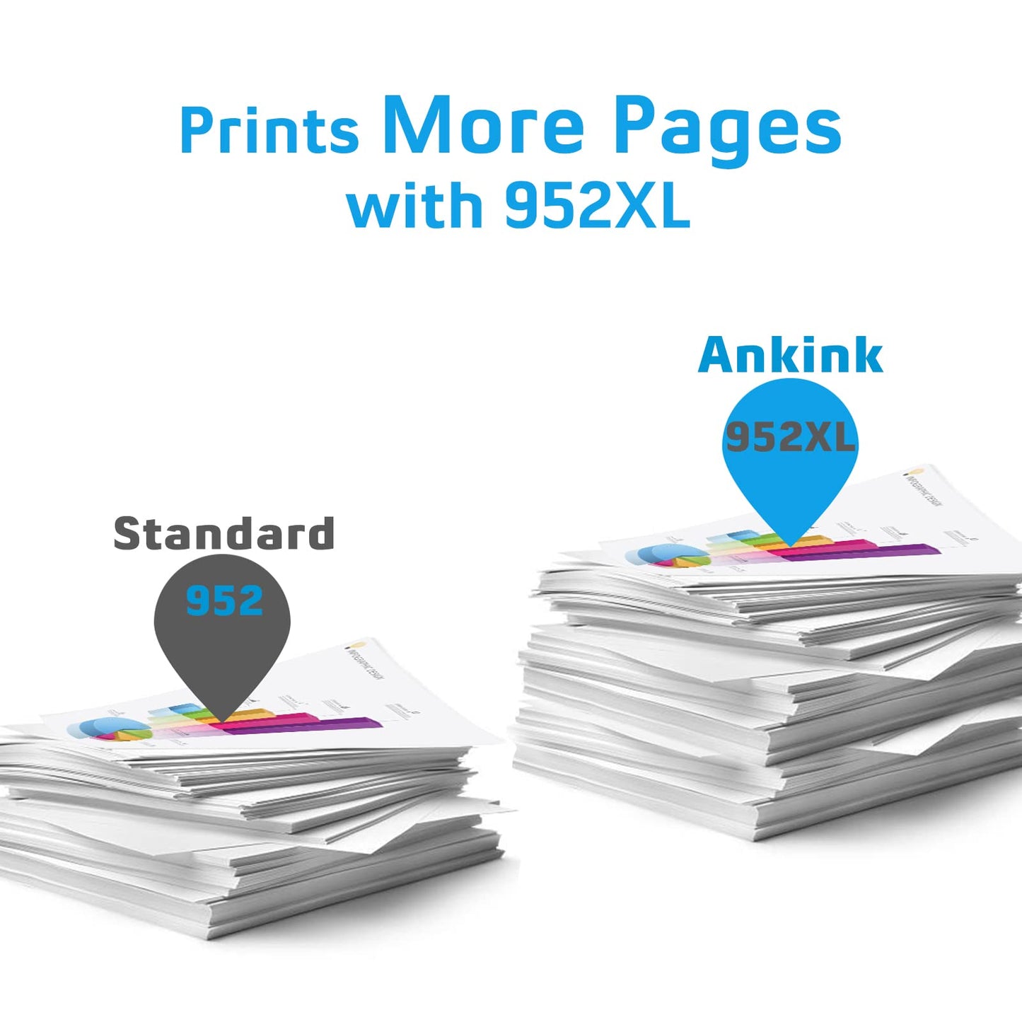 ANKINK Compatible HP 952XL Black Color Combo Pack Ink Cartridges 4 PACK