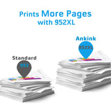 ANKINK compatible HP 952 XL Black Color Combo Ink Cartridges, 4 PACK