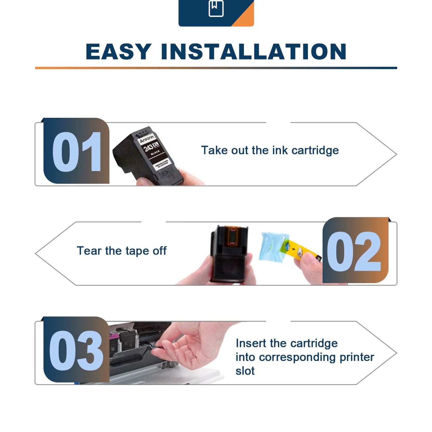 ANKINK compatible Canon PG-243XL Black Ink Cartridges, 2 PACK