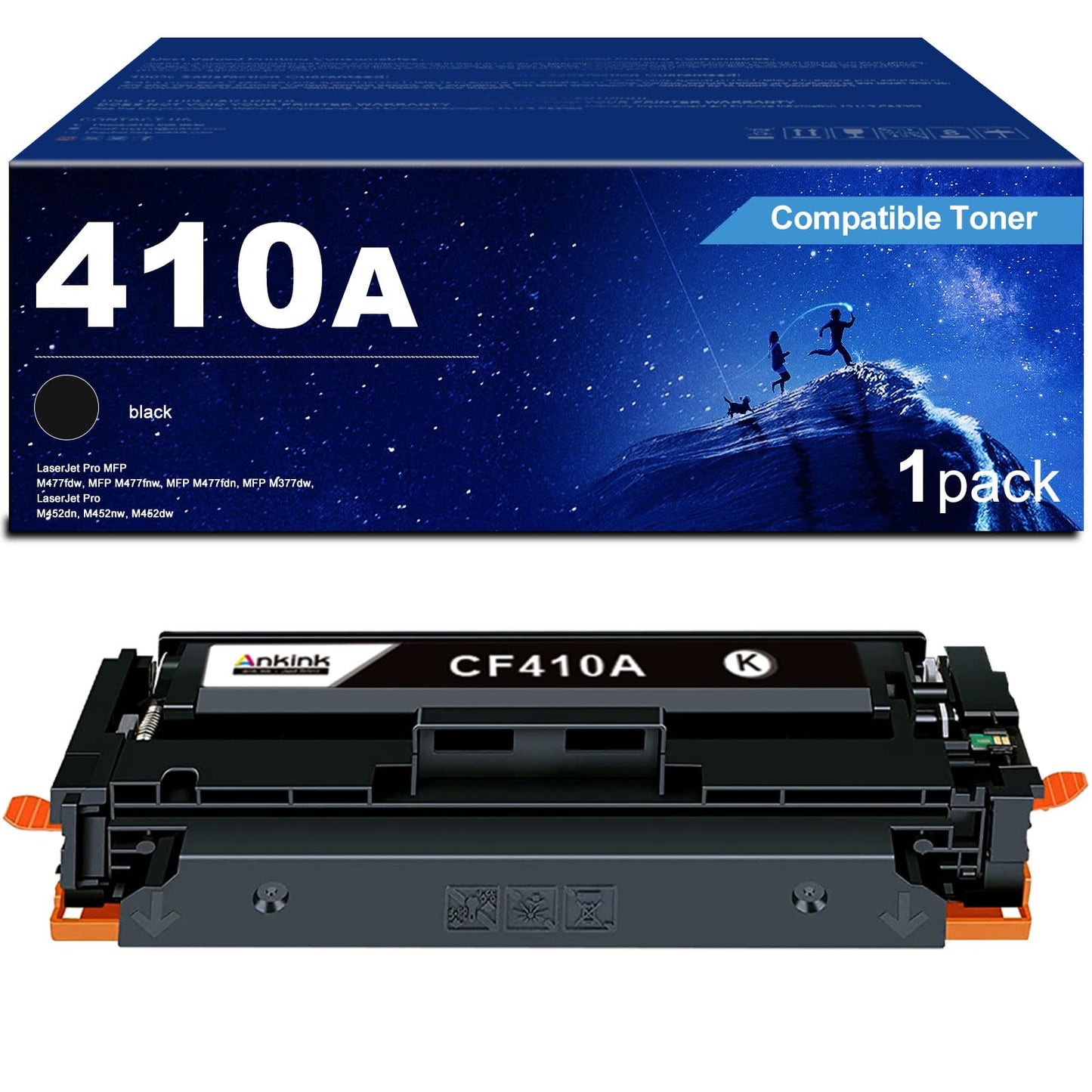 ANKINK compatible HP 410A High Yield Toner Cartridges, 1 PACK