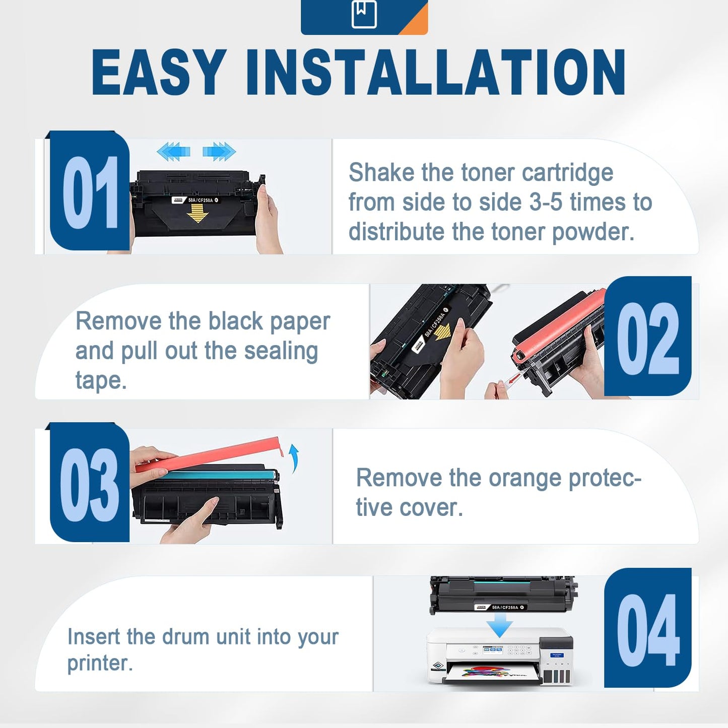 (with Chip) ANKINK COMPATIBLE HP 58A BLACK TONER CARTRIDGE 2 PACK