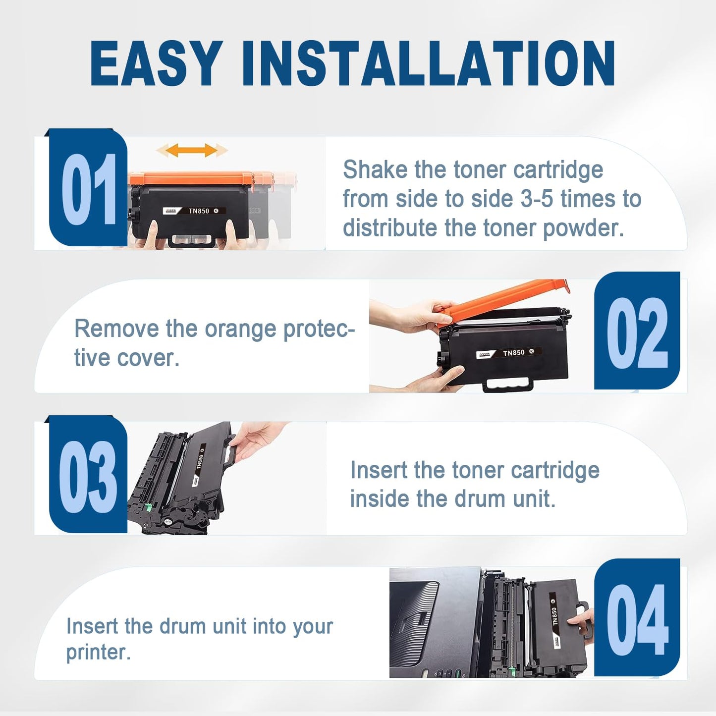 ANKINK compatible Brother TN850 TN820 Black High Yield Toner Cartridge, 2 PACK