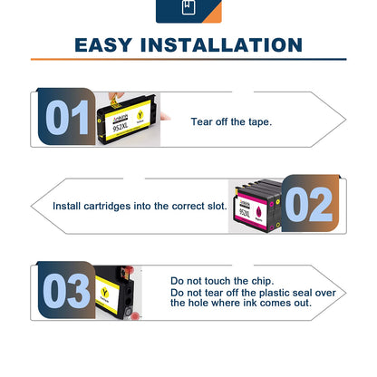 ANKINK compatible HP 952 XL Black Color Combo Ink Cartridges, 4 PACK