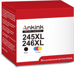 Ankink Compatible Ink Cartridge Replacement for 245XL 246XL (Black Color Combo，2-Pack) for Pixma MX490 TR4520 TS3322 TR4522 TR4500 TS3122 TS3300 MX492 MG2522 TS3320 TS3100 Printer.