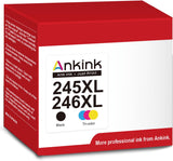 Ankink Compatible Ink Cartridge Replacement for 245XL 246XL (Black Color Combo，2-Pack) for Pixma MX490 TR4520 TS3322 TR4522 TR4500 TS3122 TS3300 MX492 MG2522 TS3320 TS3100 Printer.