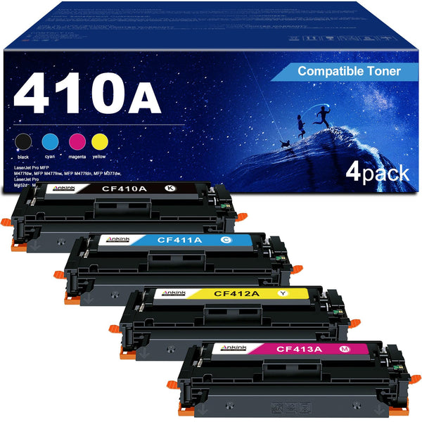 4-Pack High Yield Toner For HP CF410A M477 Series Printers - Black, Cyan, Magenta, Yellow Set