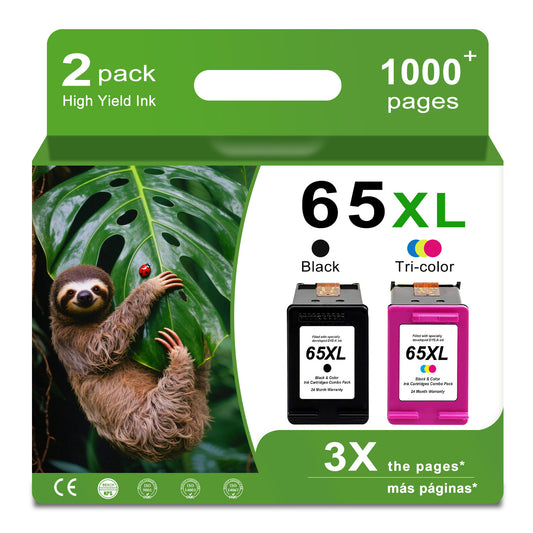 ANKINK Compatible HP 65XL Black Color Combo Pack Ink Cartridges 2 PACK